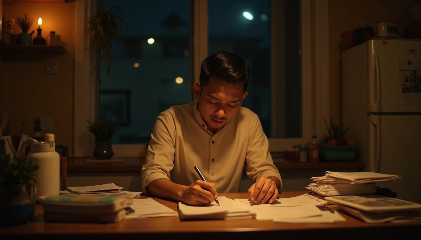 Wanita muslim stress memikirkan masalah kewangan